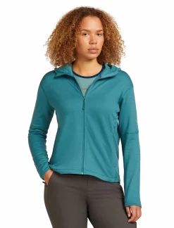 mmtsklep Polary I Bluzy-Bluza Icebreaker Merino 360 RealFleece Elemental Longsleeve Zip Hoodie Women